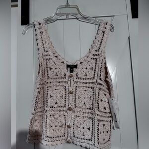 Aqua crochet cropped tank